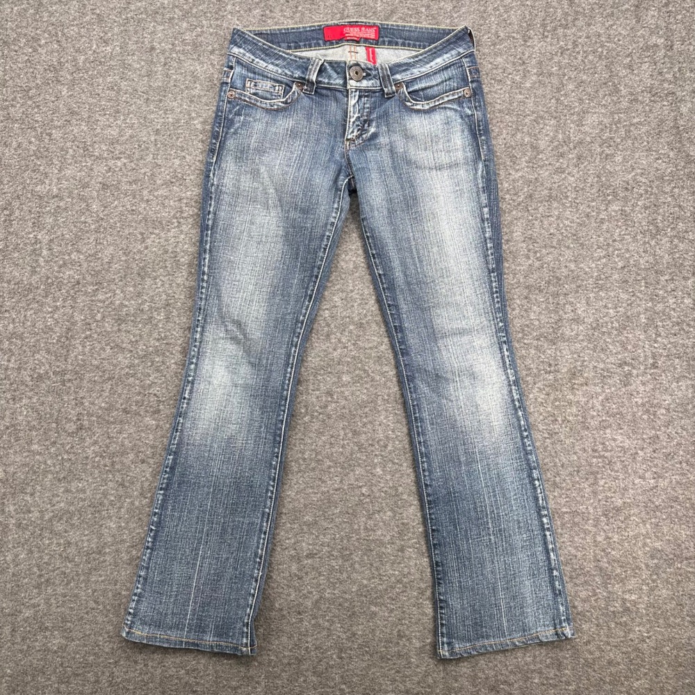 Guess Jeans Daredevil Low Rise Bootcut Medium Wash Stretch Denim Jeans 29 Long